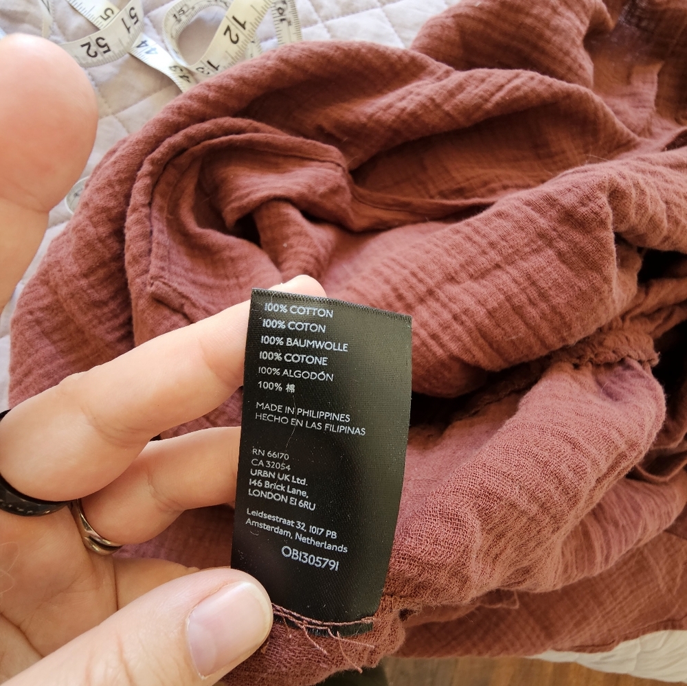 Anthropologie Rust-Brown V-Neck Button Front Tunic Top - Picture 11 of 11